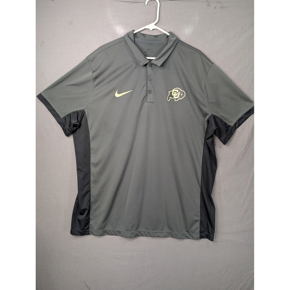 Nike Colorado Buffaloes Mens XXL Gray Dri-FIT Golf Polo Shirt